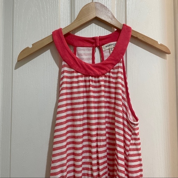 ROMPER melon white striped summer outfit swim cover lounge size medium - Picture 4 of 8